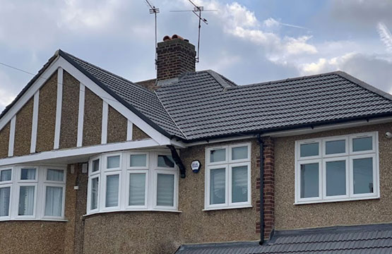 Guttering installed beside a roof
