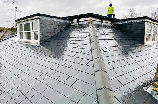 Finished tiled roof on a home